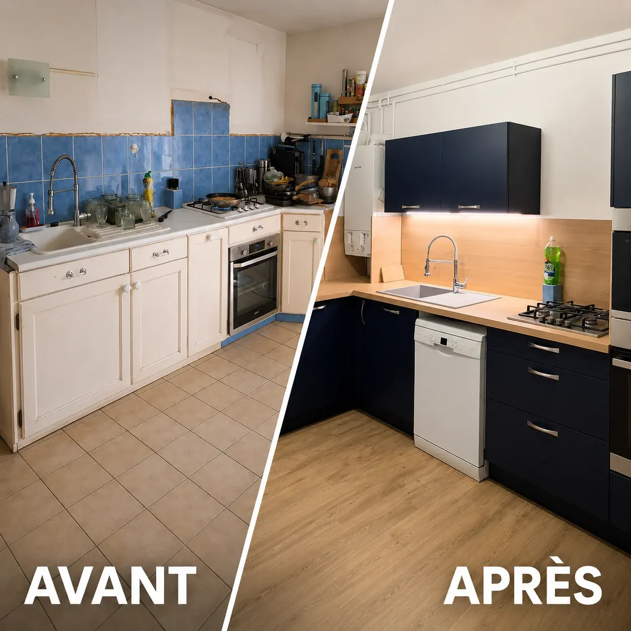 Rénovation avant après cuisine
